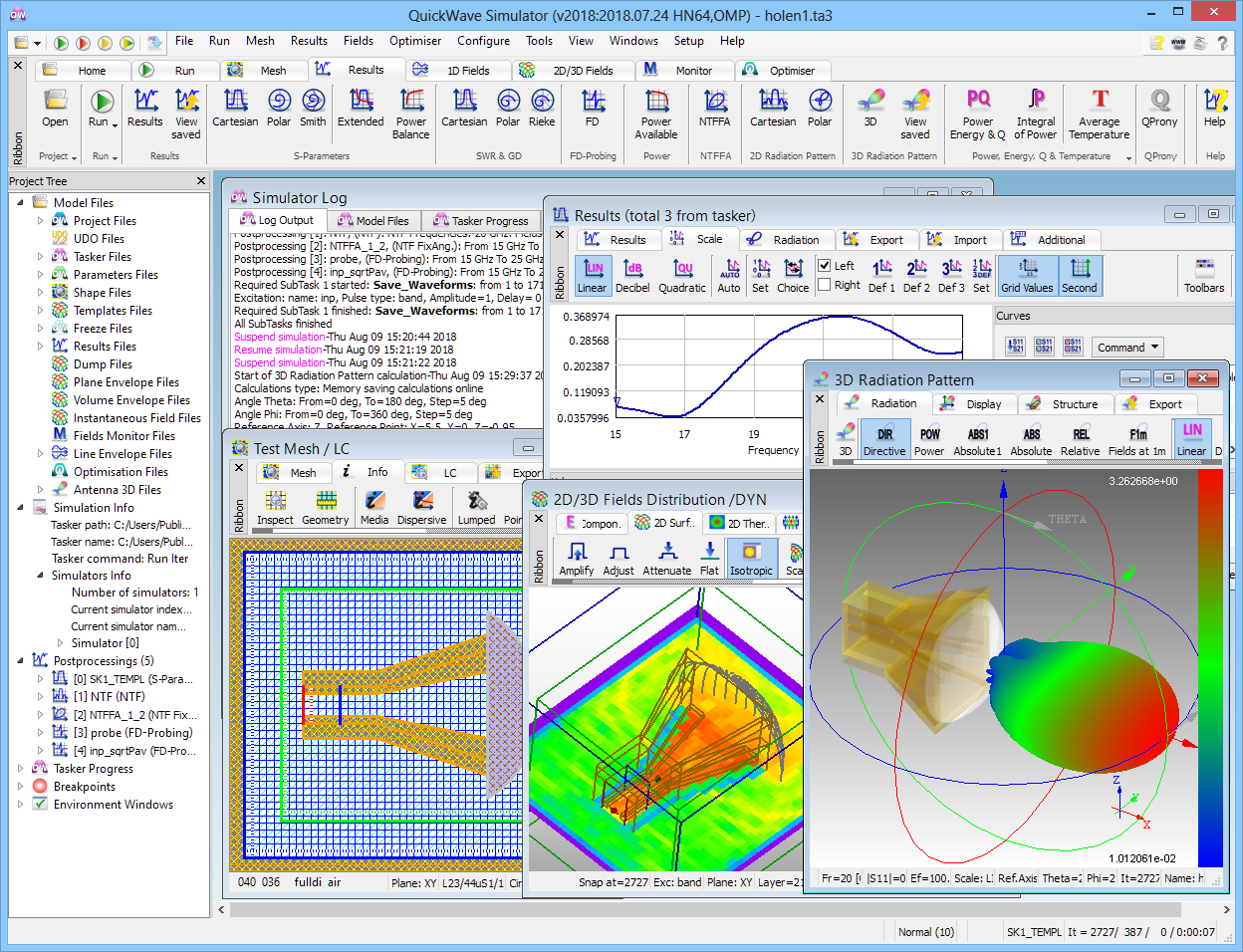 QuickWave 3D workspace