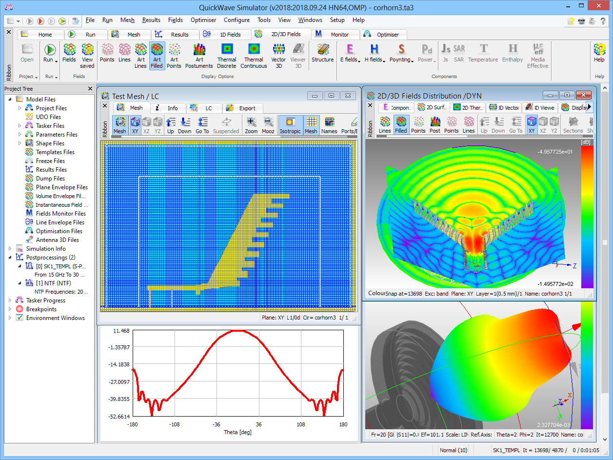 Axisymmetric corrugated horn antenna